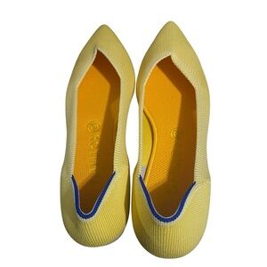 Rothy's Yellow Sunshine Pointed Toe Knit Office Easter Flat Shoe sz 10 NIB